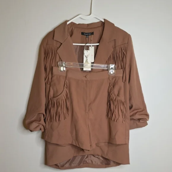 Strut & Bolt Western Brown Fringe Blazer Size Medium- Nwt!! - Picture 5 of 6